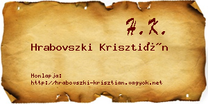 Hrabovszki Krisztián névjegykártya